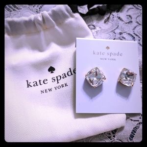 Kate Spade clear square stud earrings
